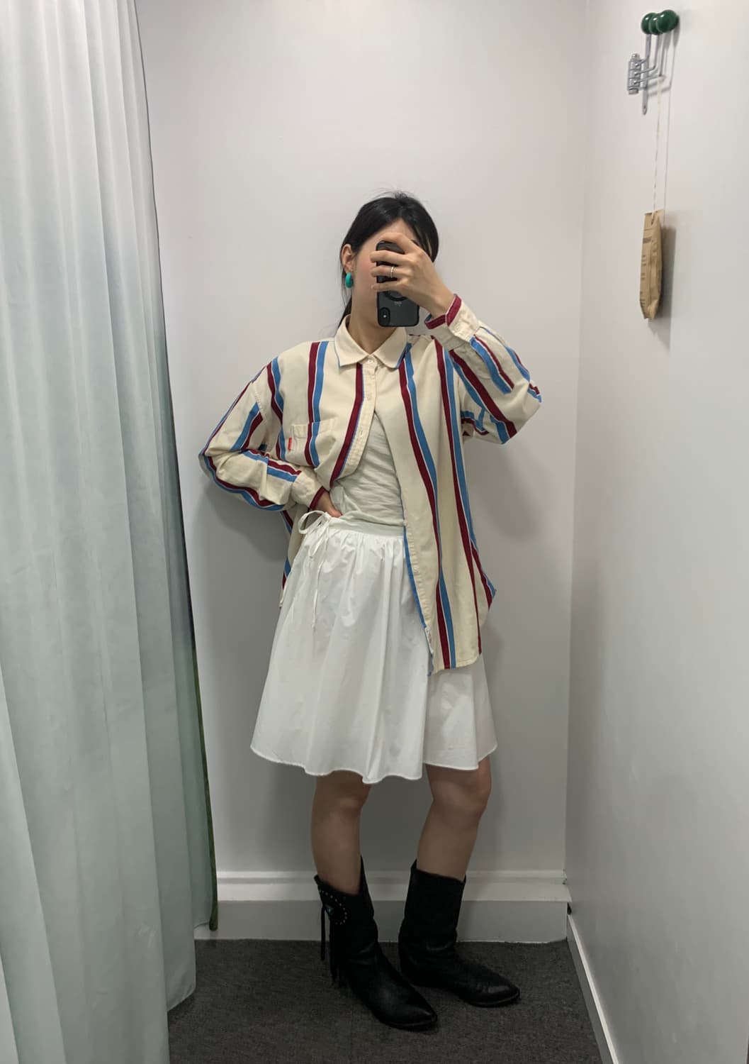 플레어 미디 스커트 화이트 상품이미지5