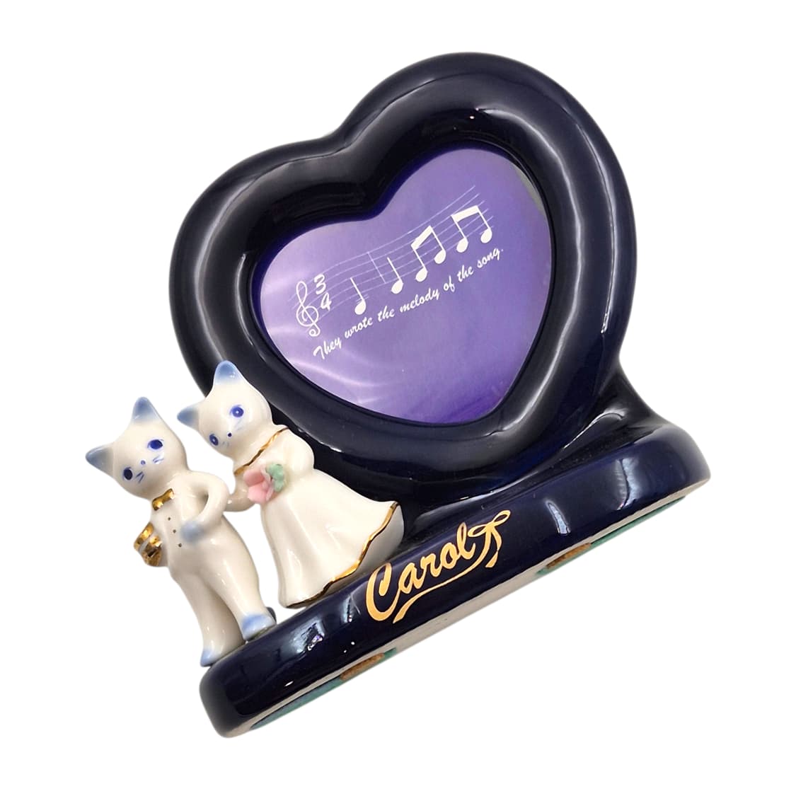 00s 웨딩 고양이 하트 도자기 액자&오르골 상품이미지4