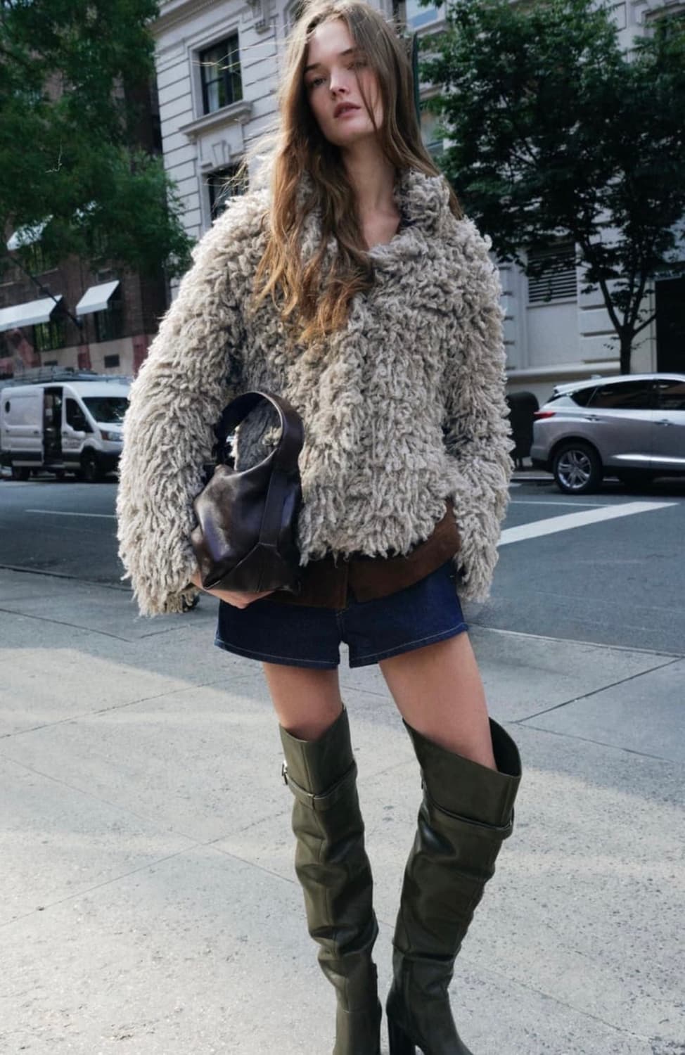 자라 zara 페이크 퍼 니트 가디건 퍼자켓 상품이미지1