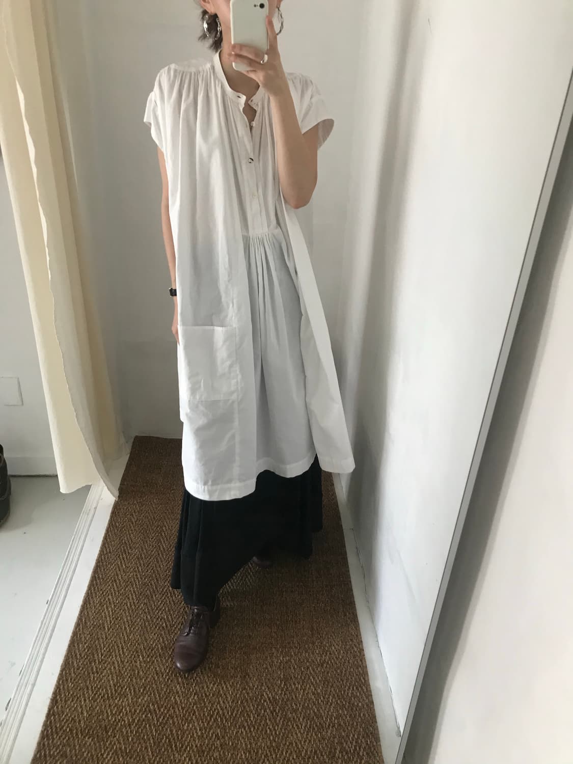 white pocket cotton dress 상품이미지1