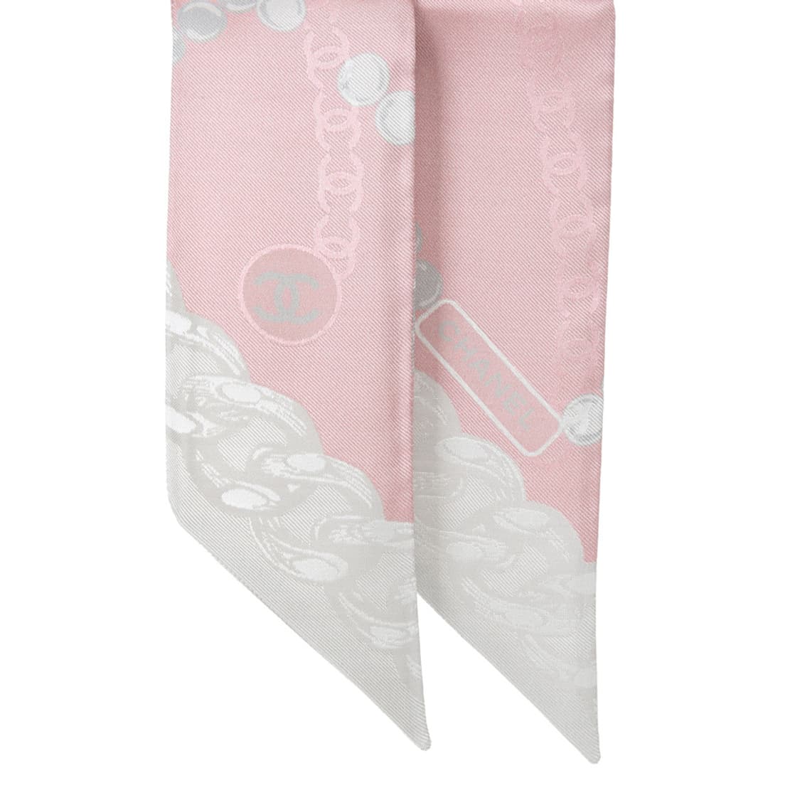 샤넬 스카프 핑크 진주 실크 헤어밴드 반다나 AAB797 상품이미지7