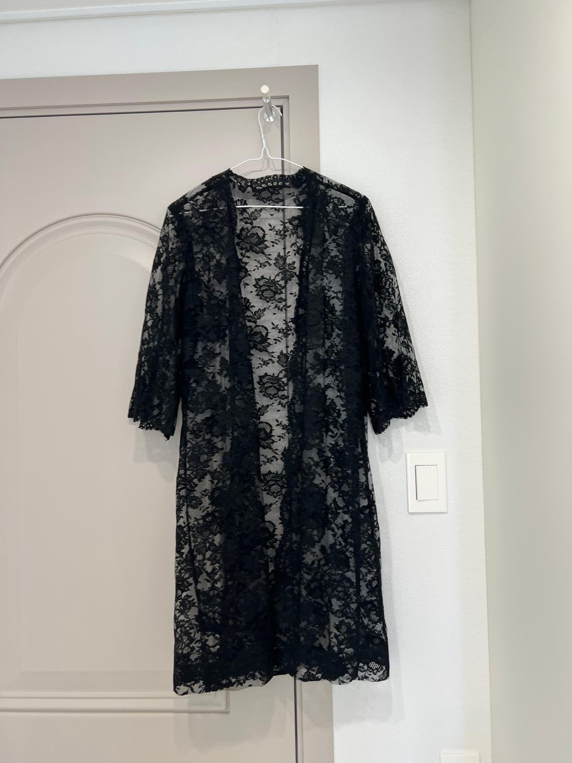 블랙 페어리, 고스 고딕풍 레이스 롱 가디건 일본 빈티지 옷 상품이미지1