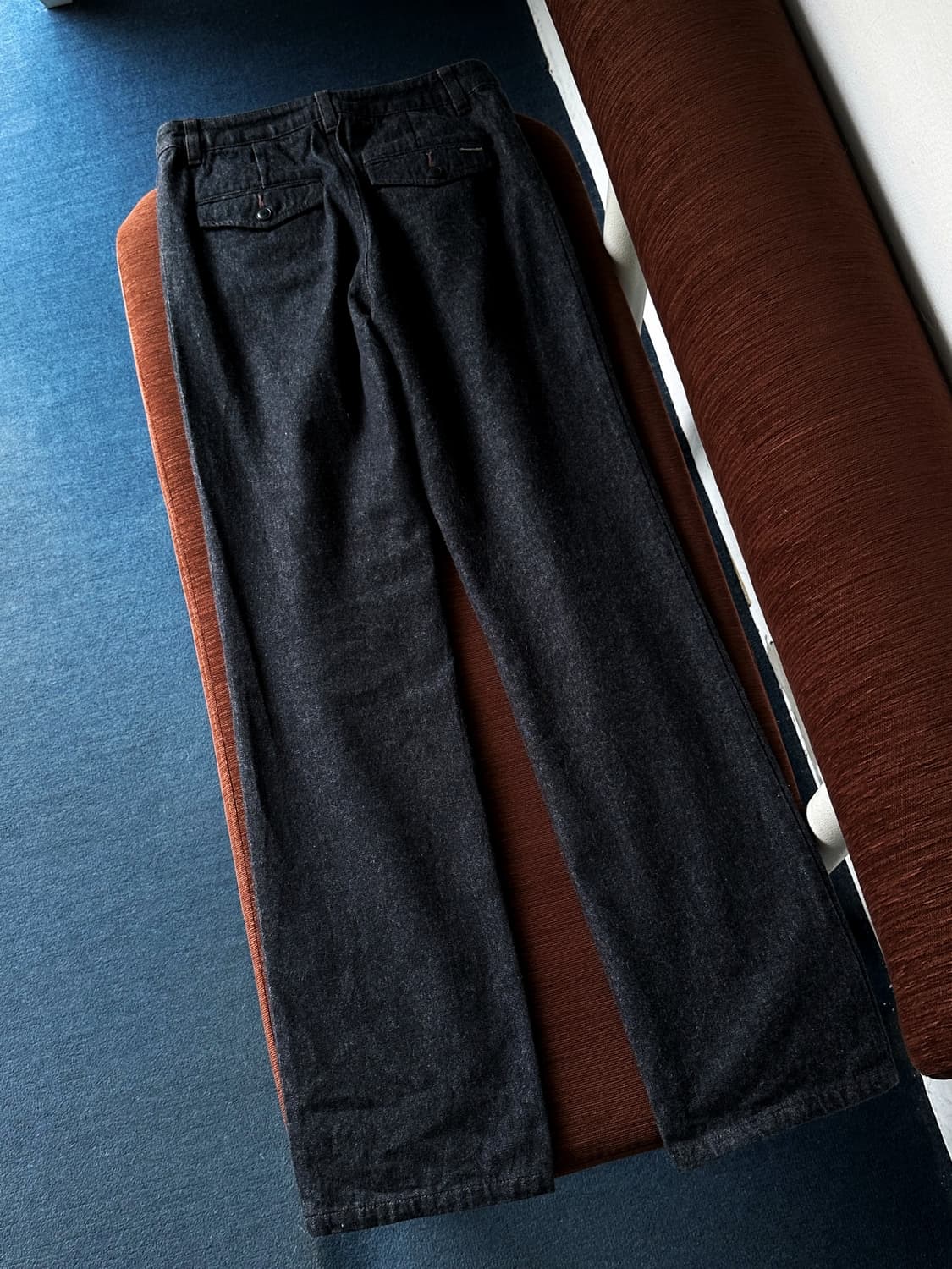 Brushed cotton denim straight pants 상품이미지5