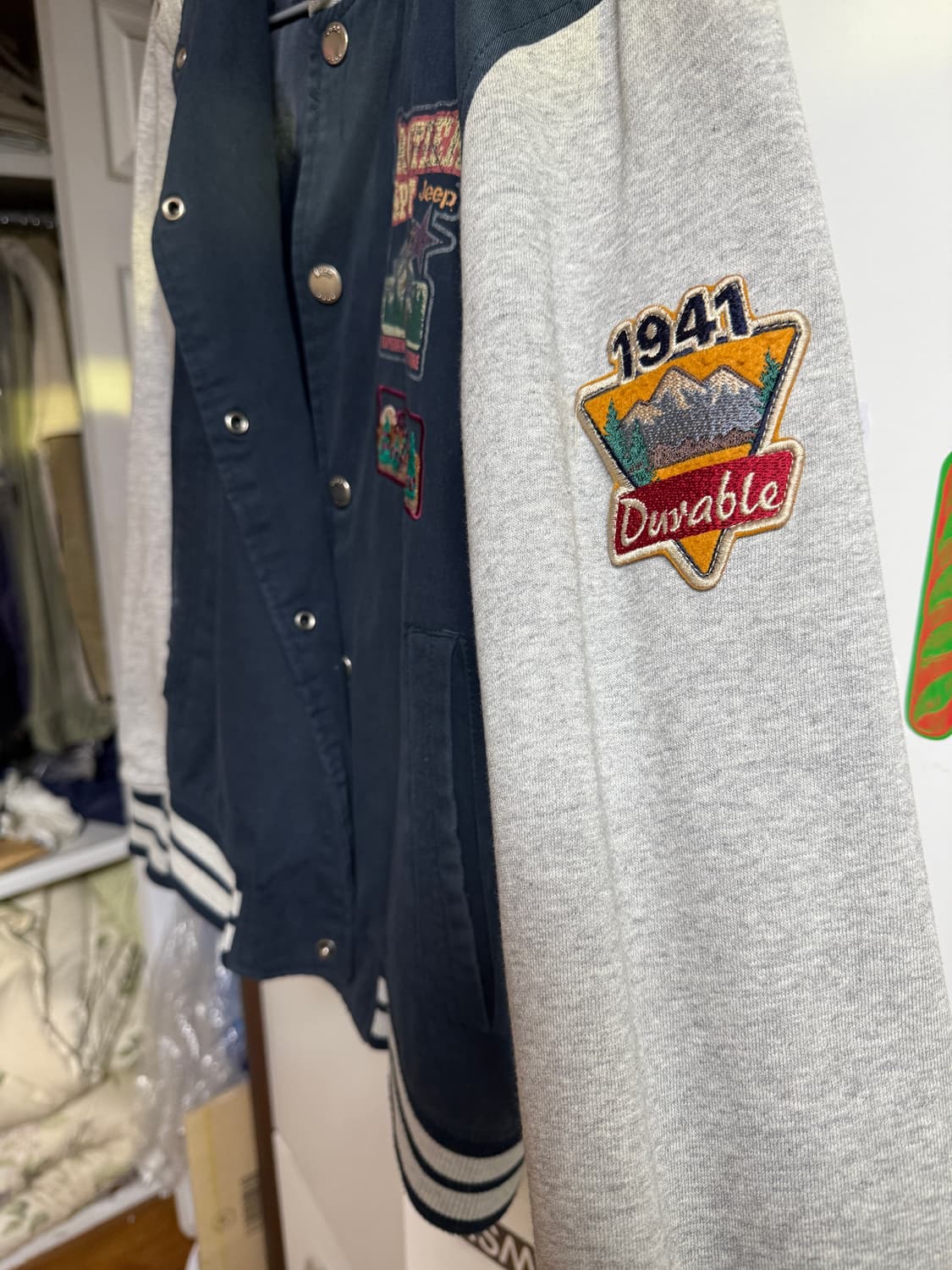 Jeep 네이비 배색 후드 야구 점퍼 M 5만 상품이미지6