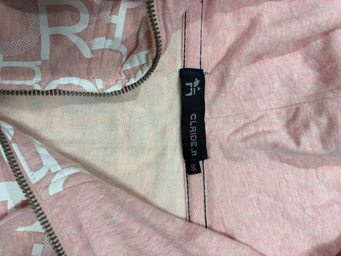 Clride.n 핑크 올오버 타이포 그래픽 집업 후드  상품이미지7