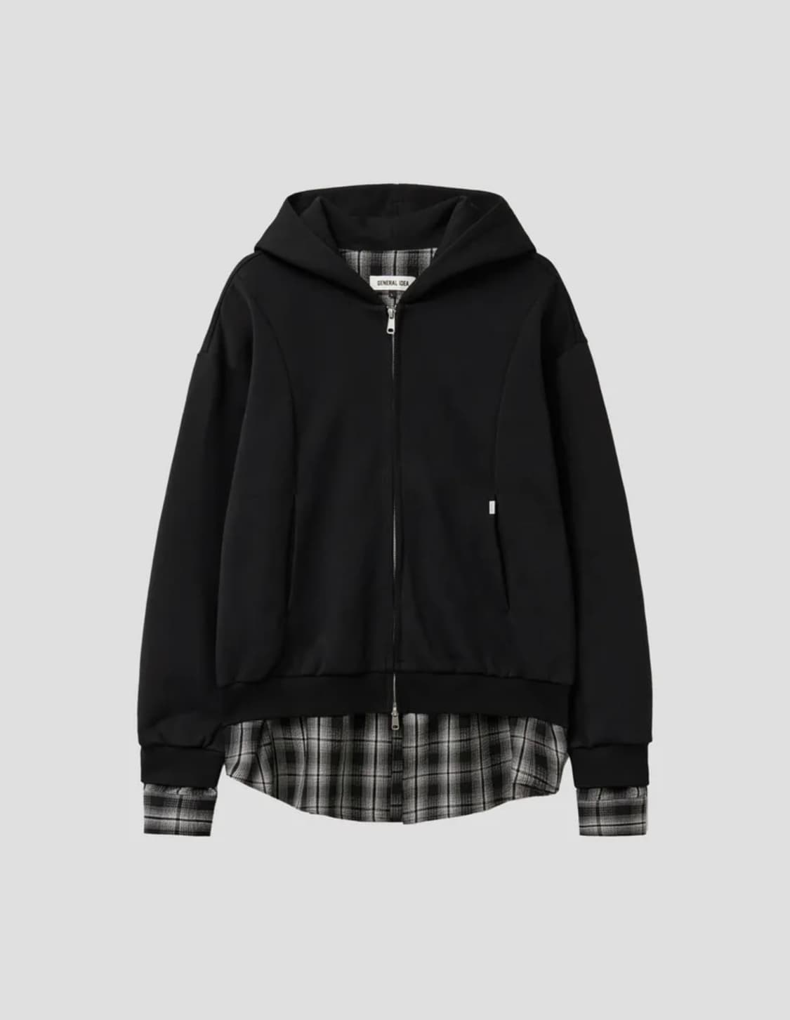 미쏘 셔츠 레이어드 후드집업 [BLACK] m사이즈 상품이미지1