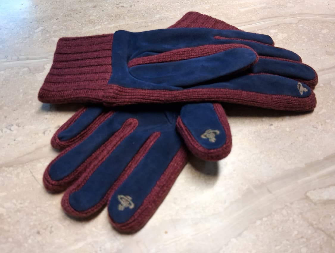 비비안 웨스트우드 스웨이드 니트 콤비 장갑 / 와인 (새상품) 상품이미지6