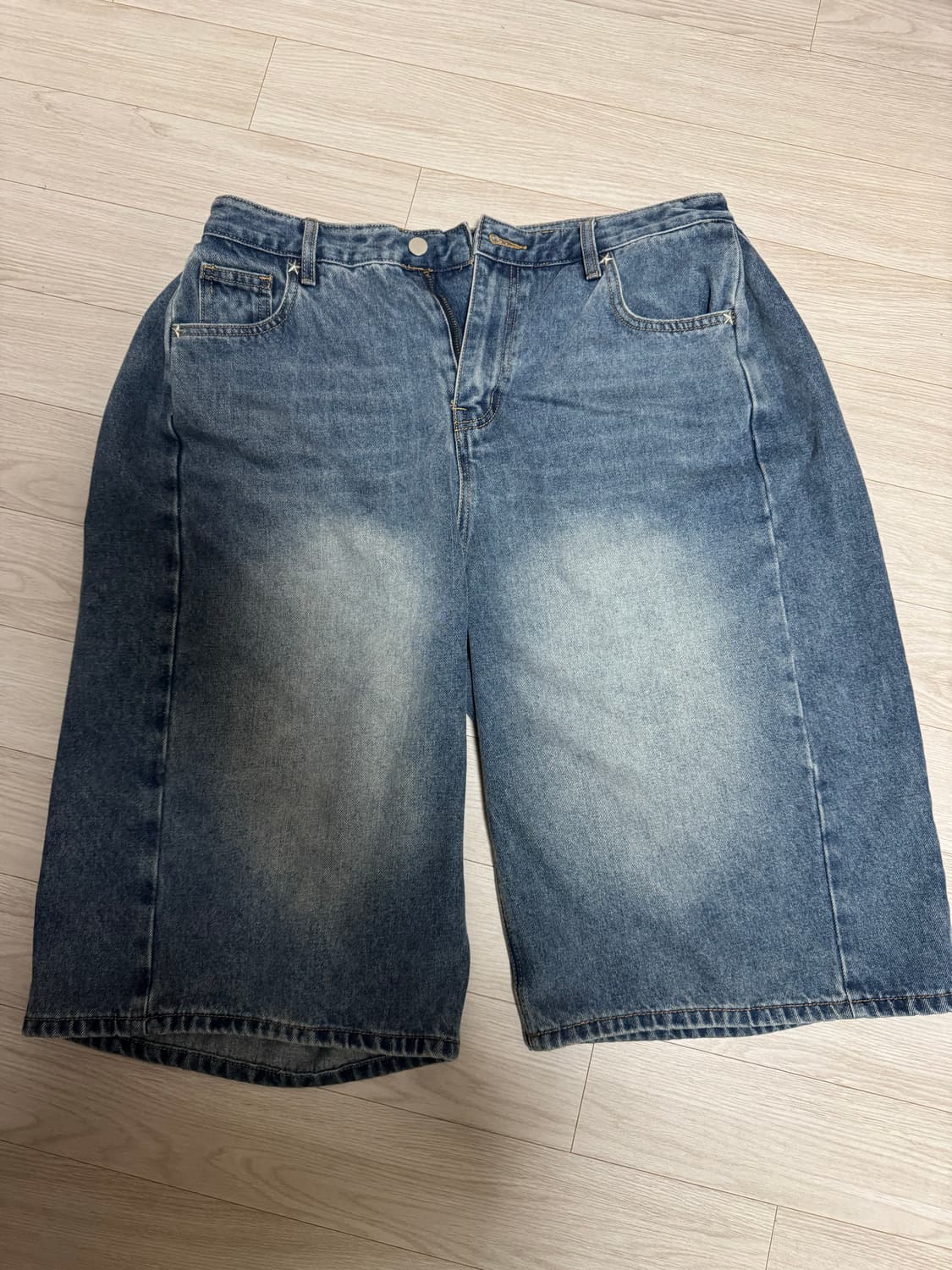 와이드 하프데님팬츠 상품이미지2