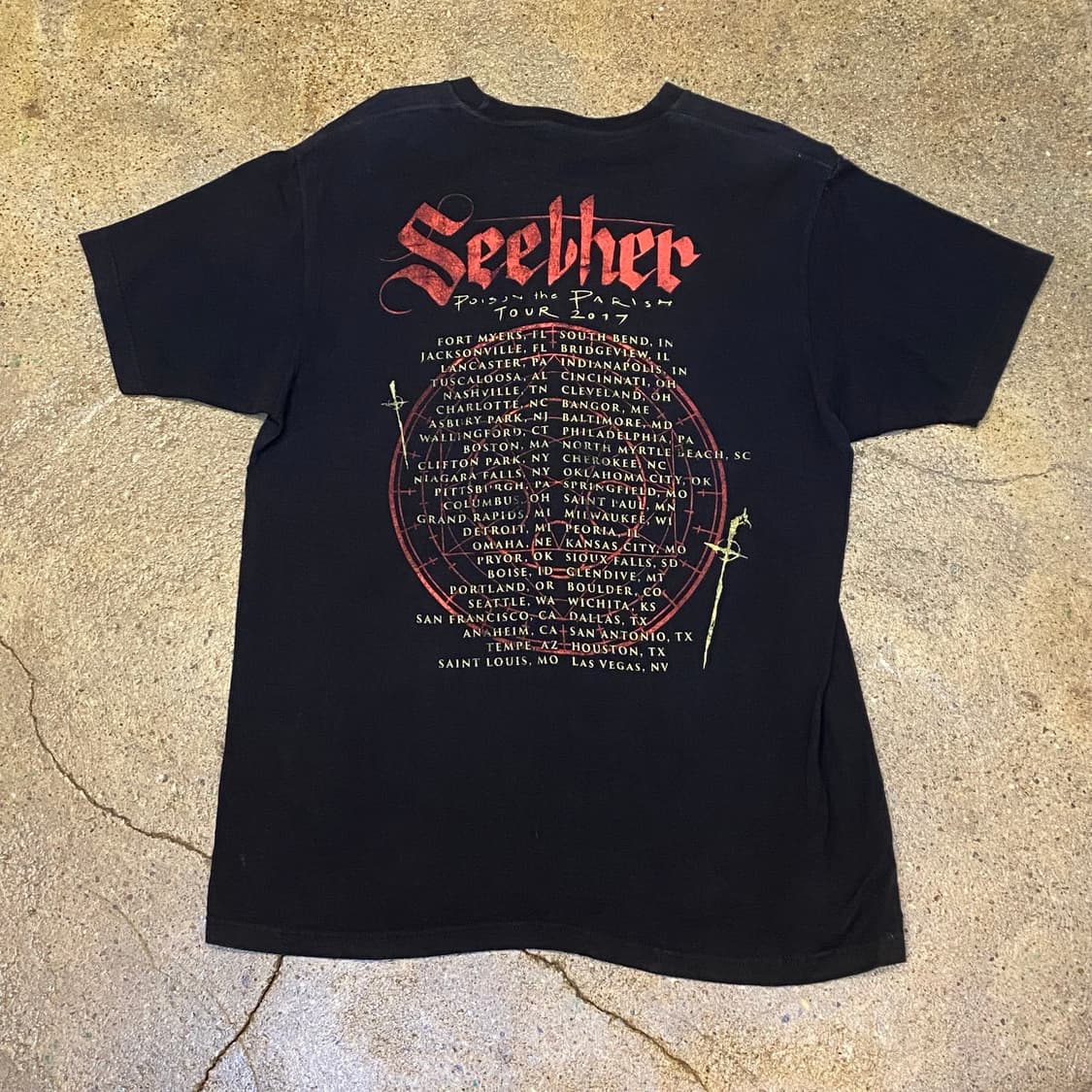 미국 빈티지 밴드 시더 SEETHER 투어티 락티셔츠 반팔티 상품이미지4