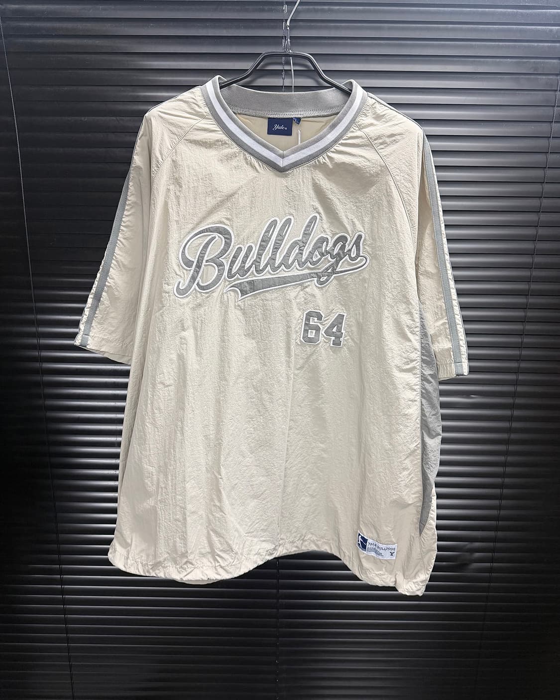 예일 브이넥 V넥 나일론 야구 베이스볼 반팔 아노락 베이지 XL 105 상품이미지1