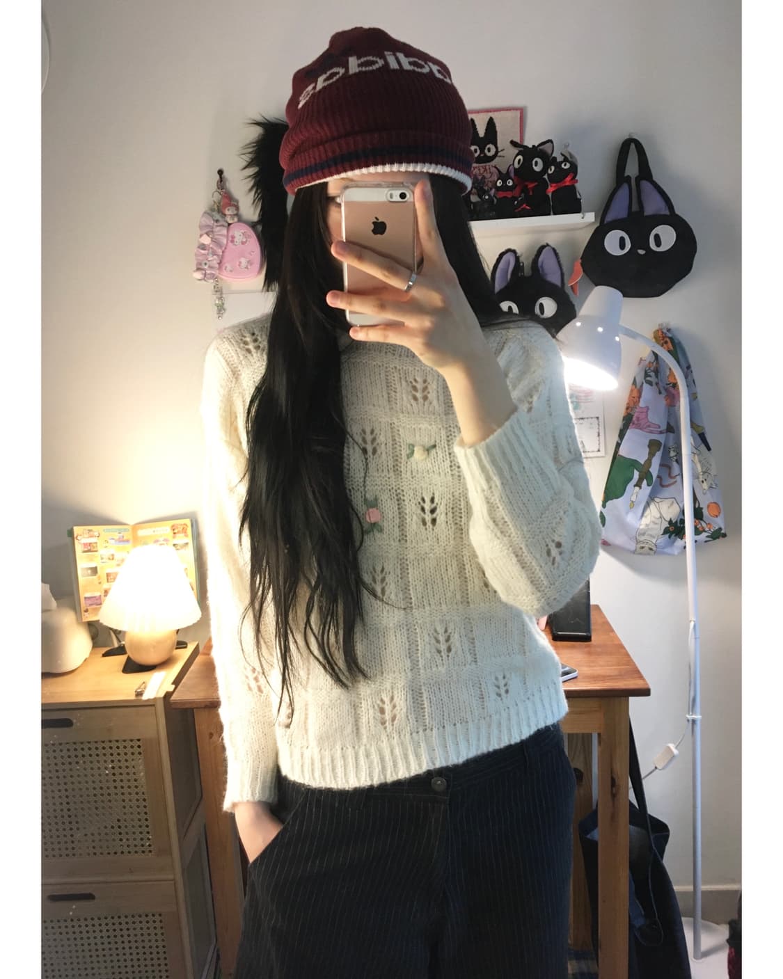 vintage floral patterned sweater ivory 상품이미지3