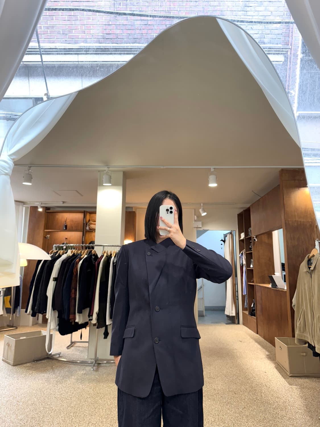 이세이미야케 스컬프티드 스탠드칼라 울 블레이저 자켓 상품이미지2