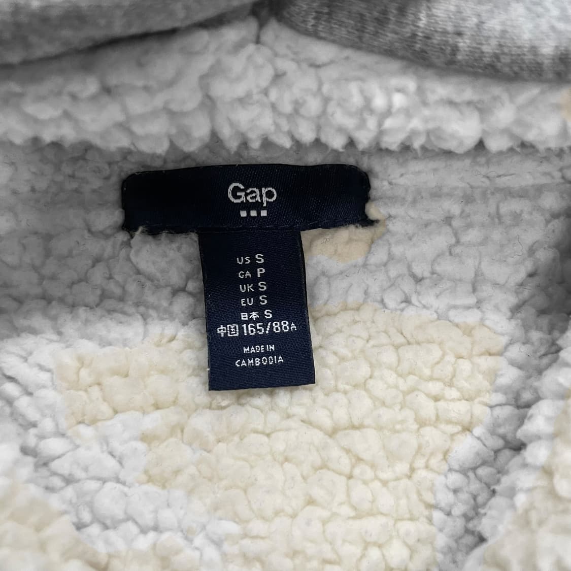 갭 Gap 스펠 로고 양털 후드집업 그레이 상품이미지4