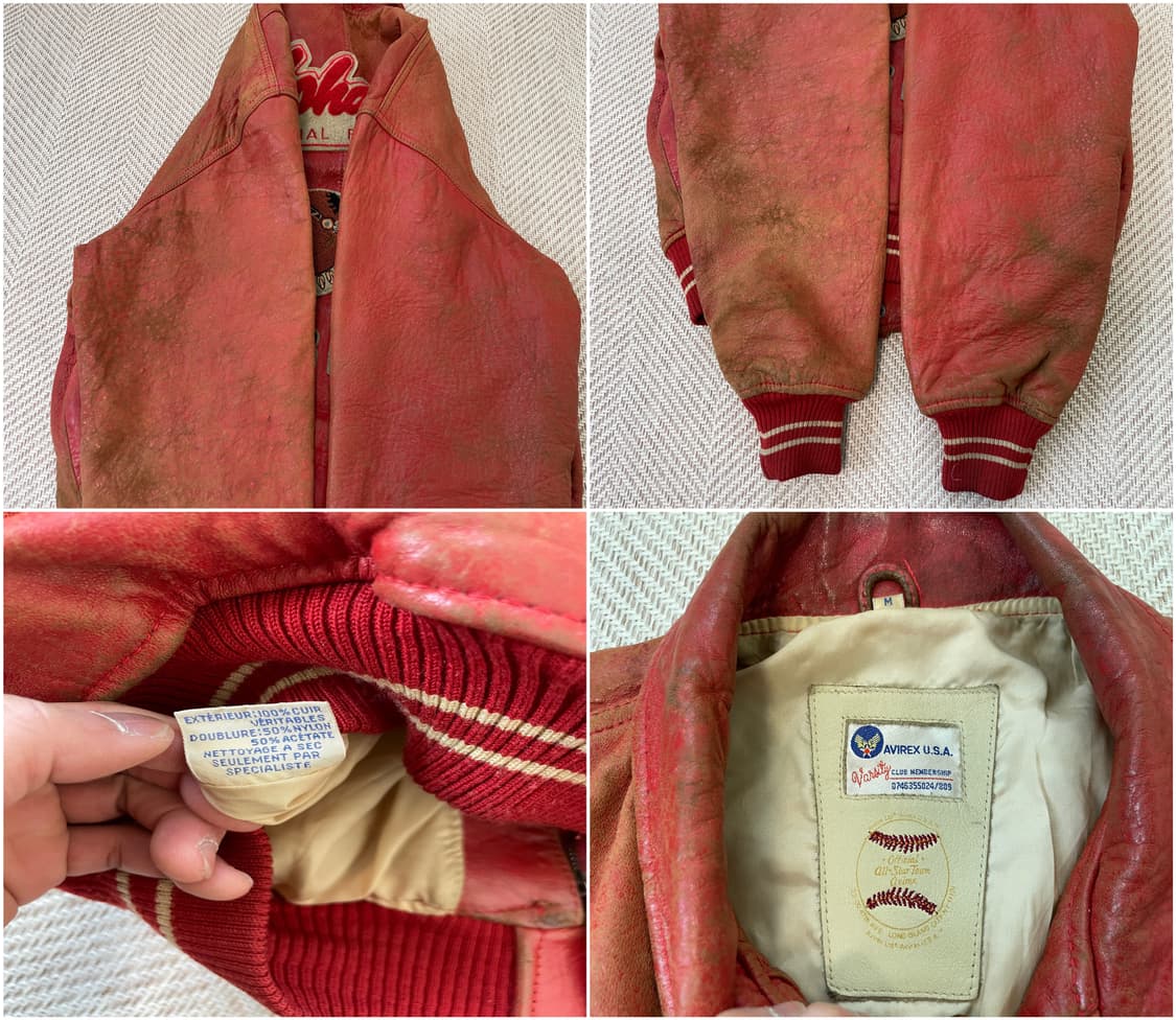 8~90s 아비렉스 usa  레더 바시티 자켓 J03914 상품이미지8
