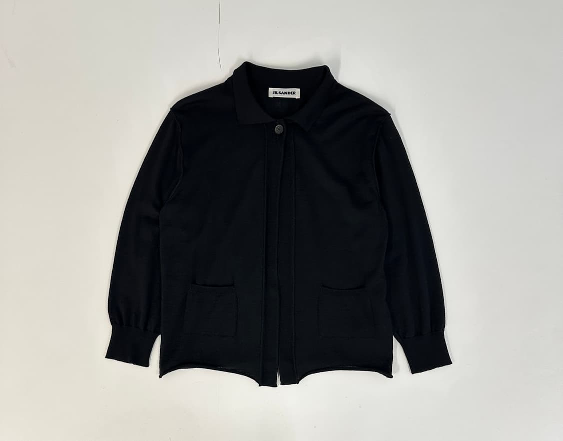 질샌더  jil sander 블랙 원버튼 7부 소매 가디건 (40) 상품이미지2