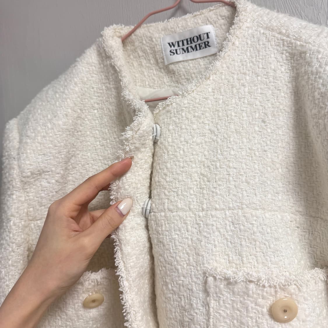 위드아웃썸머 페퍼 트위드 자켓 아이보리 상품이미지6