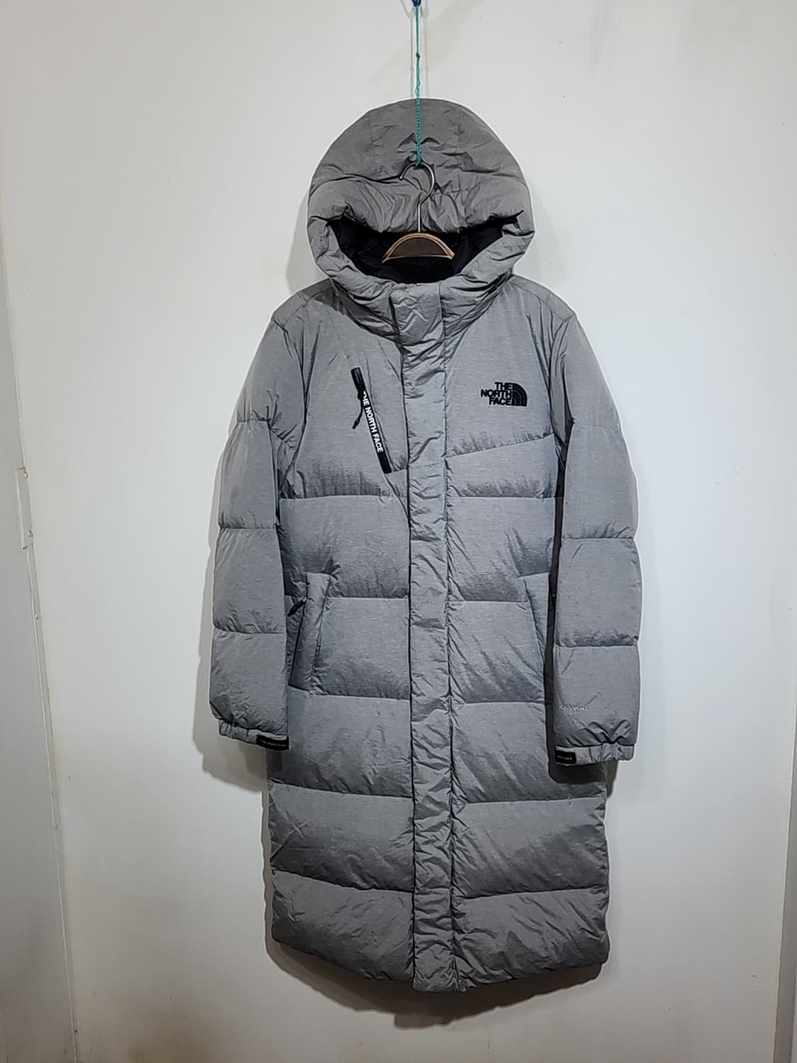(M) 노스페이스 롱패딩 점퍼 그레이 거위털 후드 다운코트  상품이미지1