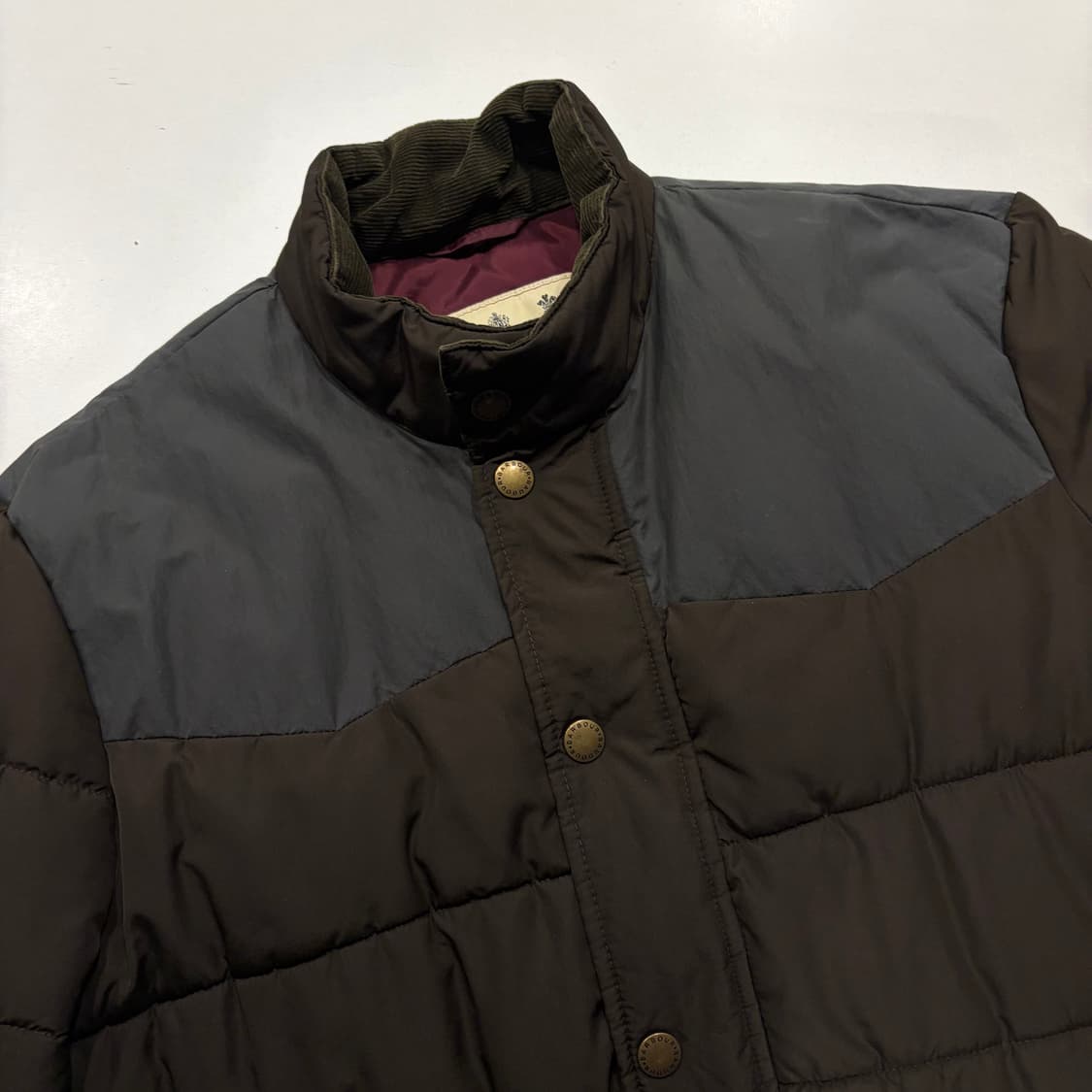 [XL] 바버 스티븐슨 퀼팅 패딩 자켓 브라운 C652 상품이미지3