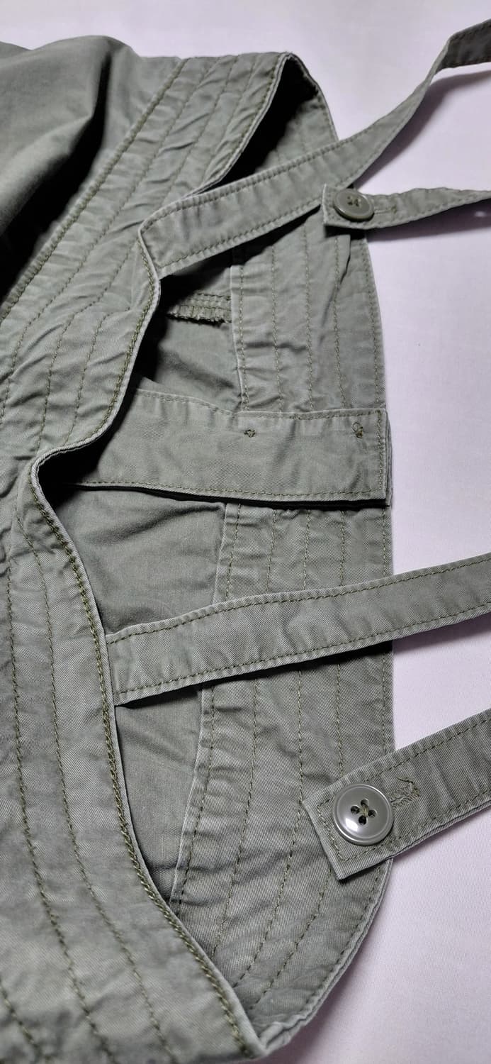 [M] 사브로쿠(SABUROKU) 빈티지 카키 워크웨어 버튼 원피스 상품이미지10