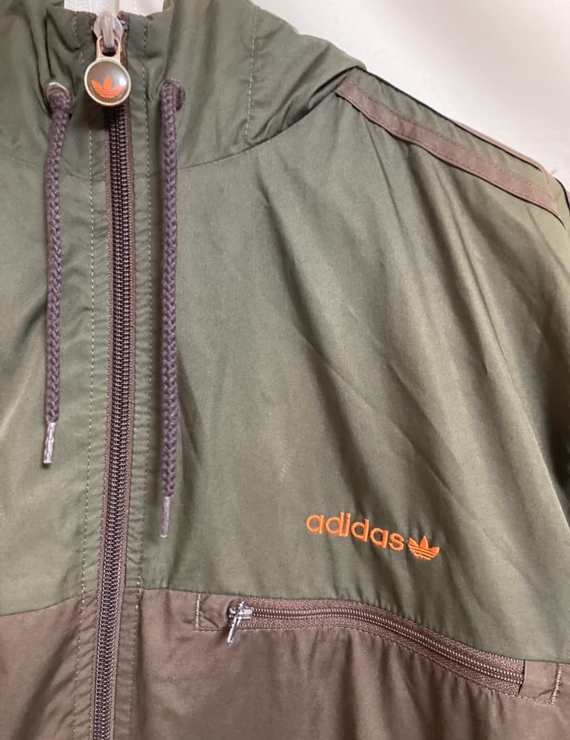 아디다스 베켄바우어 바람막이 빈티지/초코나무숲 맛 집업/브라운 카키 상품이미지3