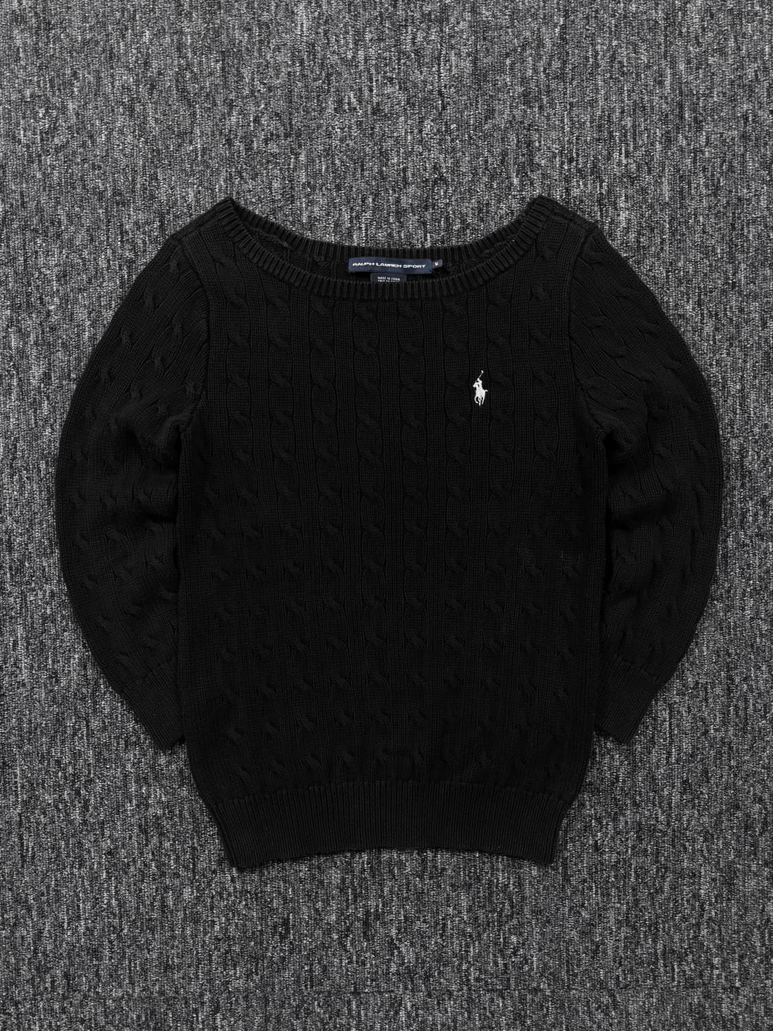 폴로 블랙 꽈배기 니트 상품이미지3