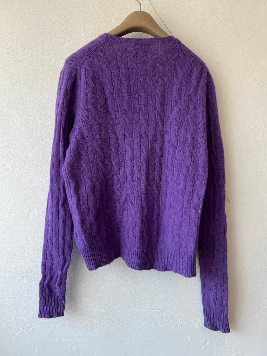 폴로랄프로렌 여성 퍼플 라운드니트 케이블니트 상품이미지3