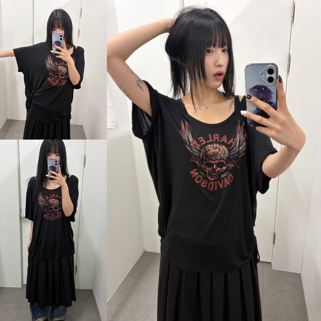 할리데이비슨 오버핏 셔링 반팔티 상품이미지3