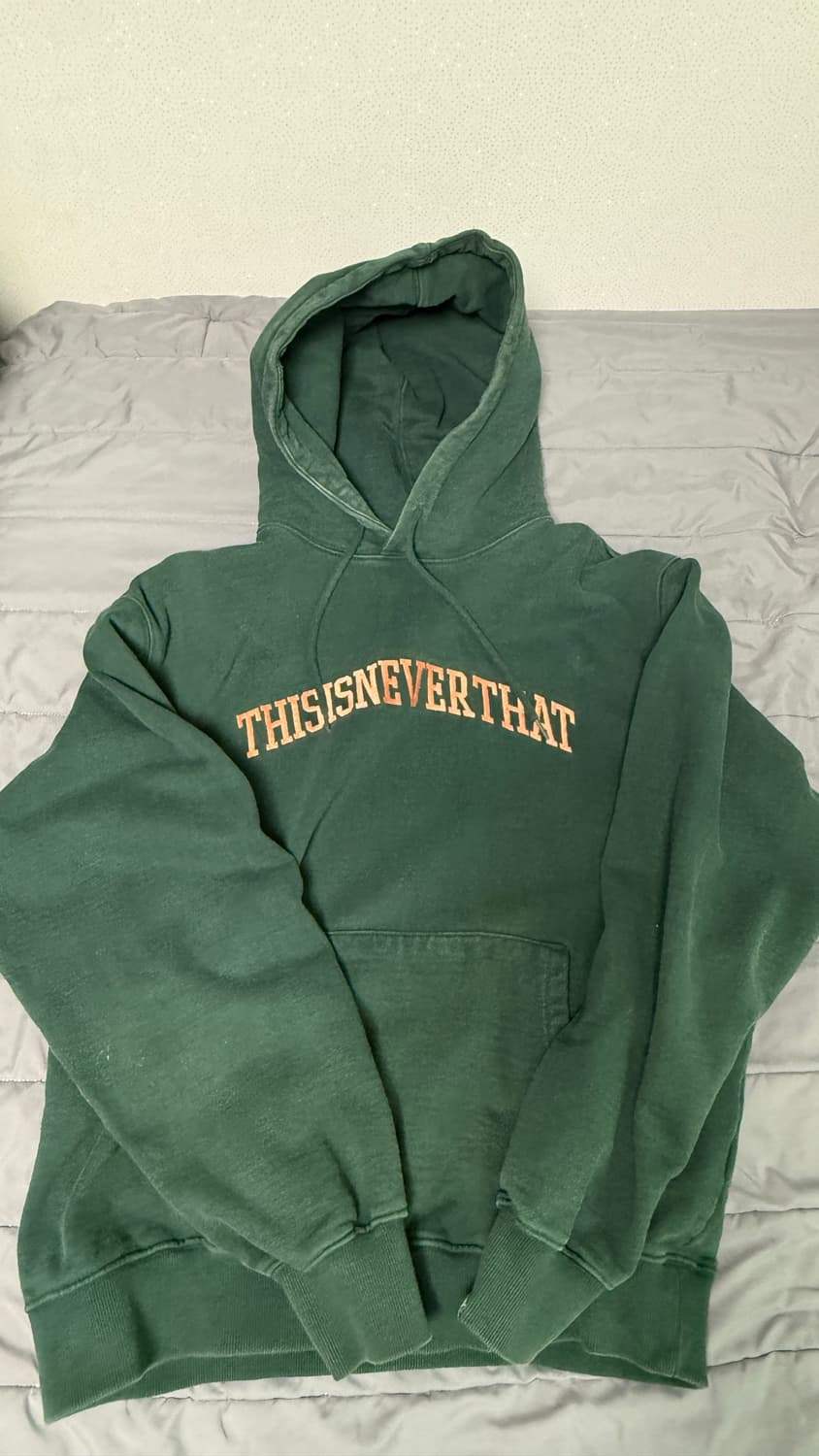 디스이즈네버댓 가먼트다잉 후드 그린 L 상품이미지1