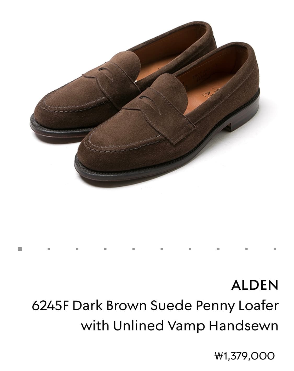 (7d) 알든 alden 6245 스웨이드 로퍼 상품이미지1