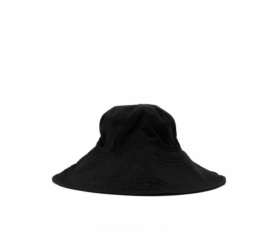 [S] 미우미우 로고 드릴 자수 코튼 데님 버킷햇 모자 블랙 화이트 상품이미지2