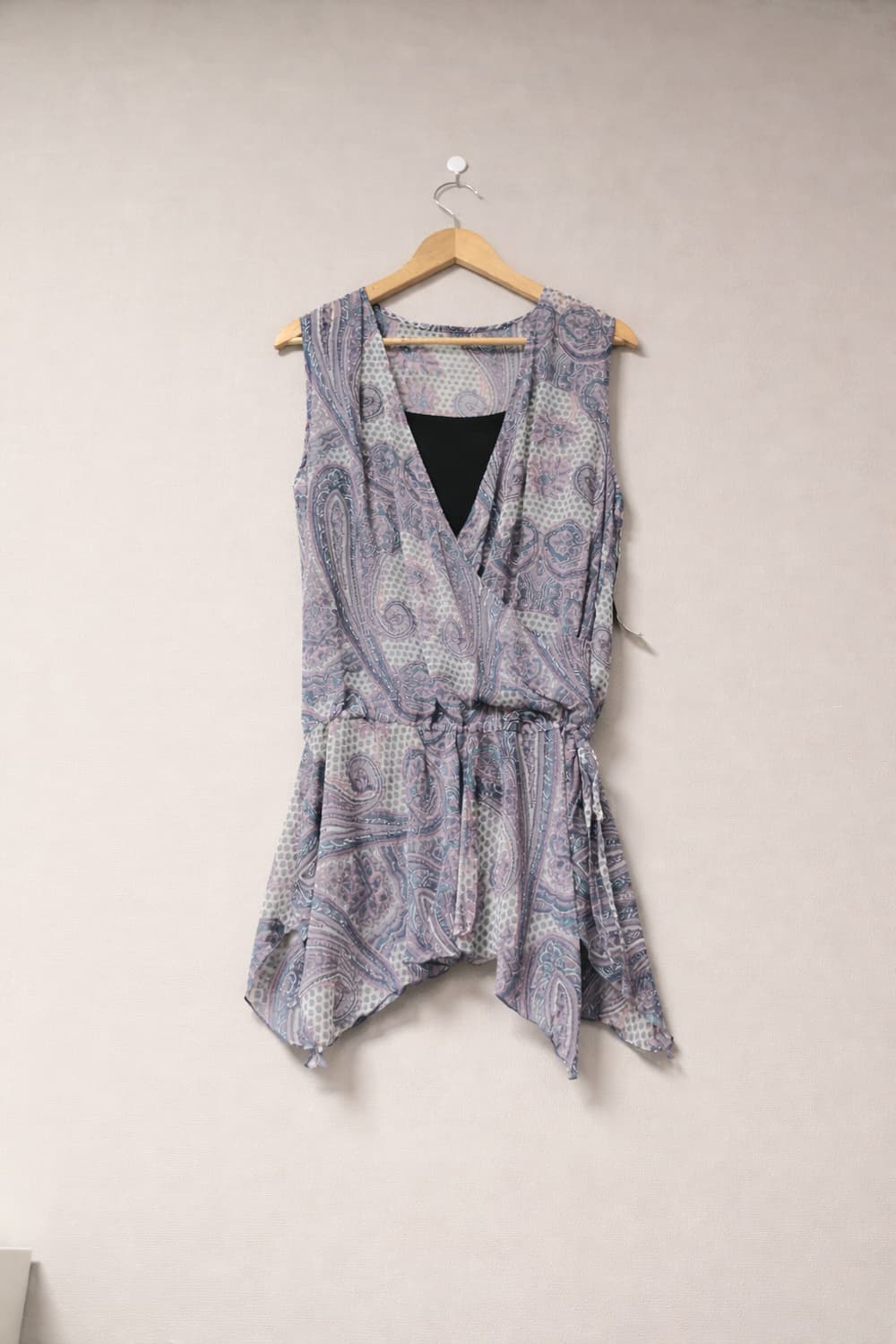 라벤더 페이즐리 탑 + 슬리브리스 티 SET 상품이미지1