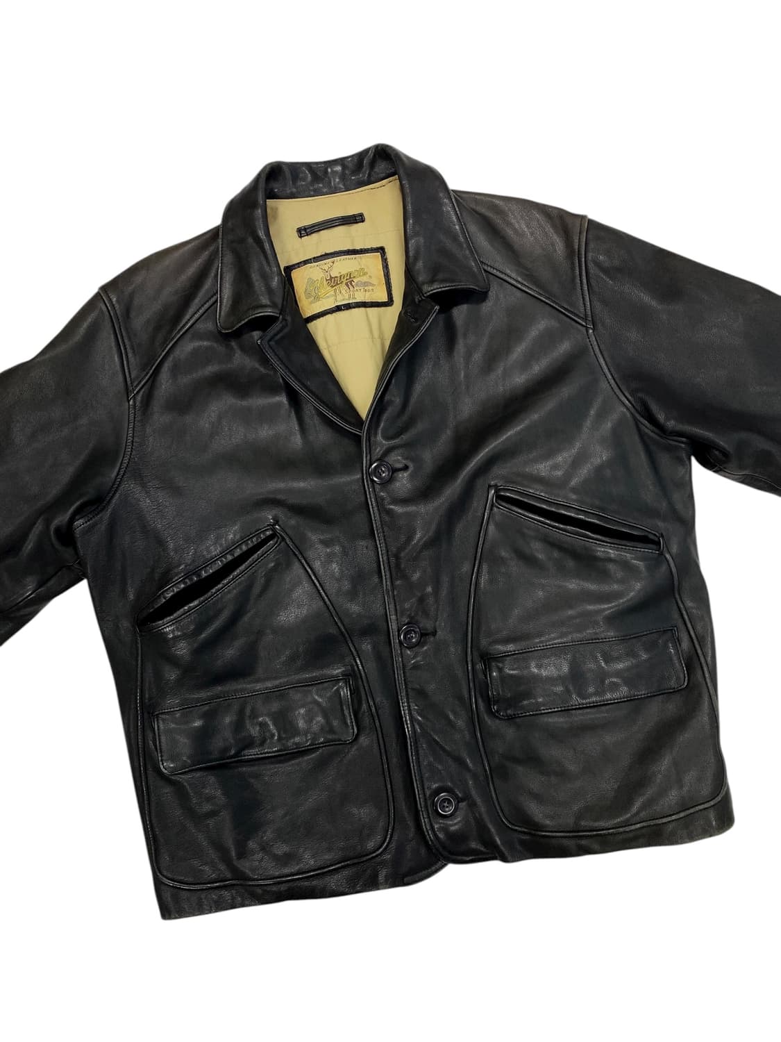 8-90's Chevignon 소가죽 헌팅 자켓 상품이미지3