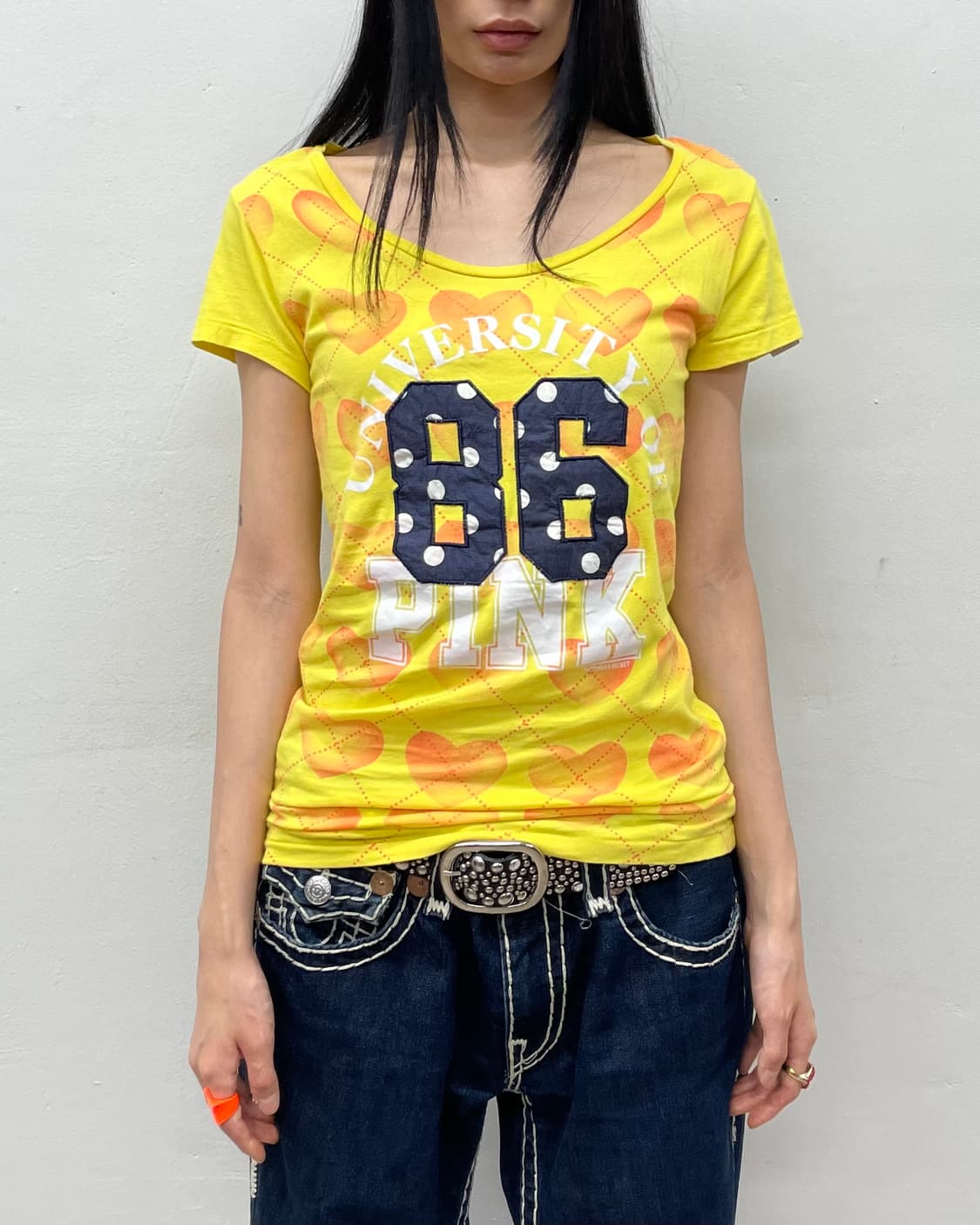 86 Argyle Heart Yellow T-shirt  상품이미지2