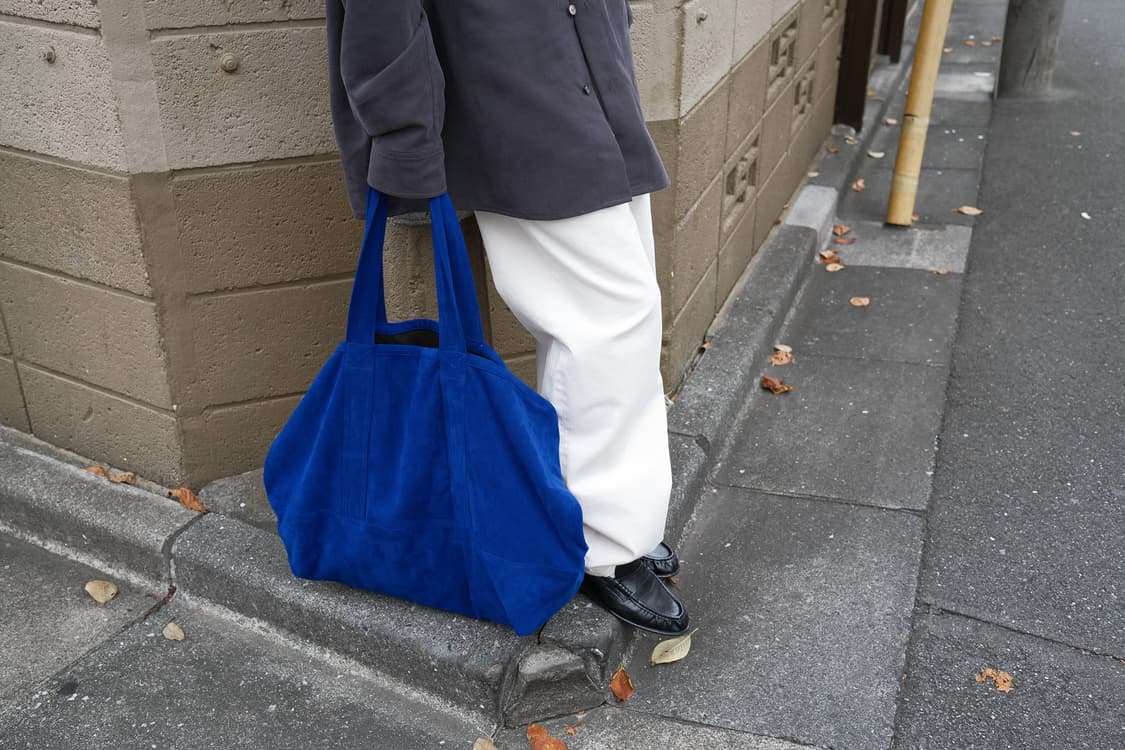 TAEY 태이 스웨이드 빅 토트백 블루 suede big tote 상품이미지1