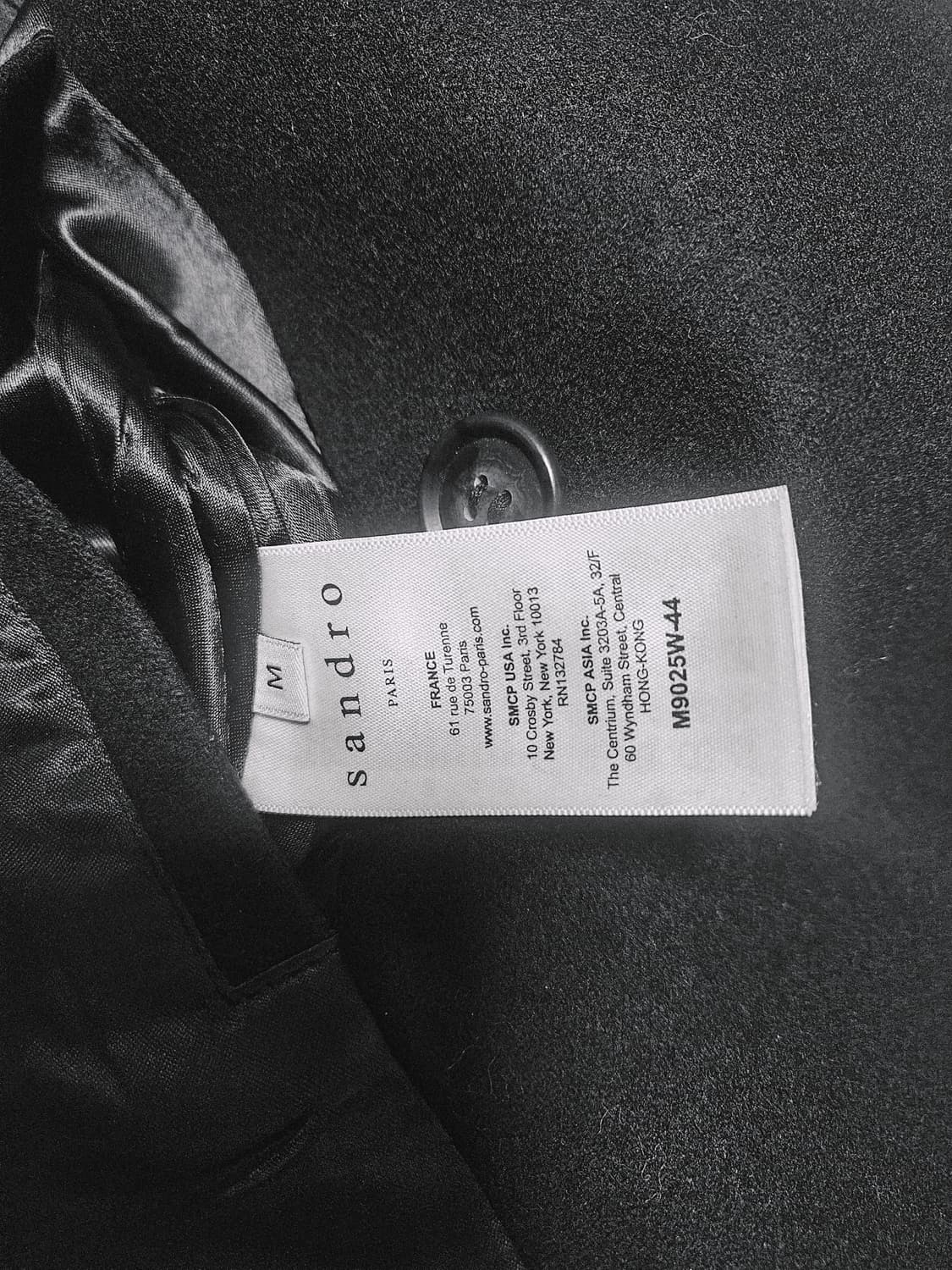 백화점구입 산드로 블랙 코트 100(M) 정품 상품이미지5