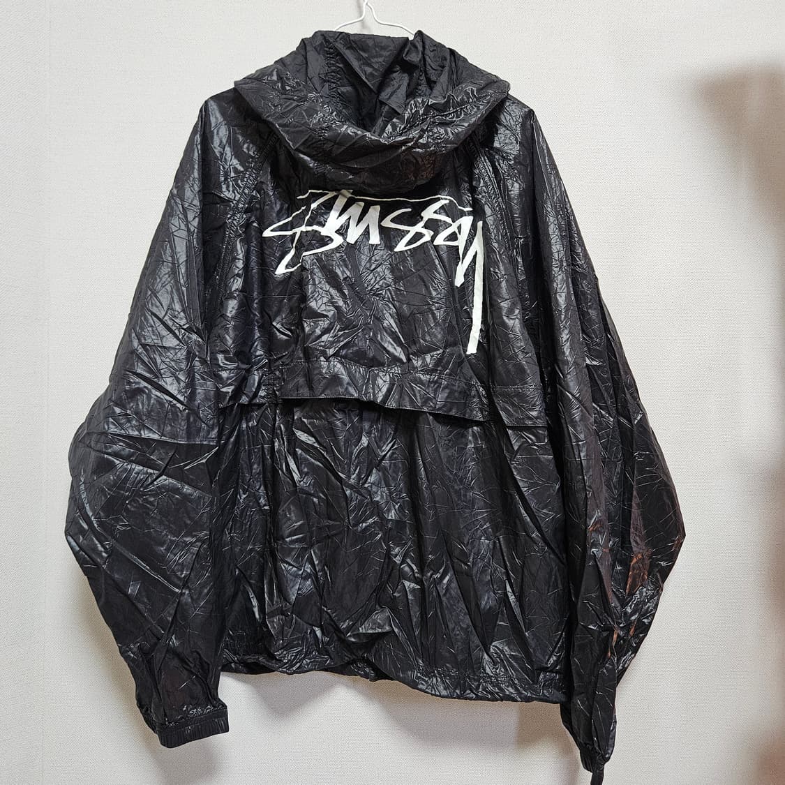 (XXL) 스투시 비치 쉘 링클 나일론 자켓 블랙 상품이미지4