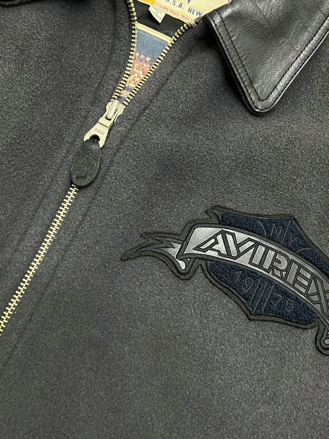 Avirex Leatehr Varsity (Black&Gray)   상품이미지5