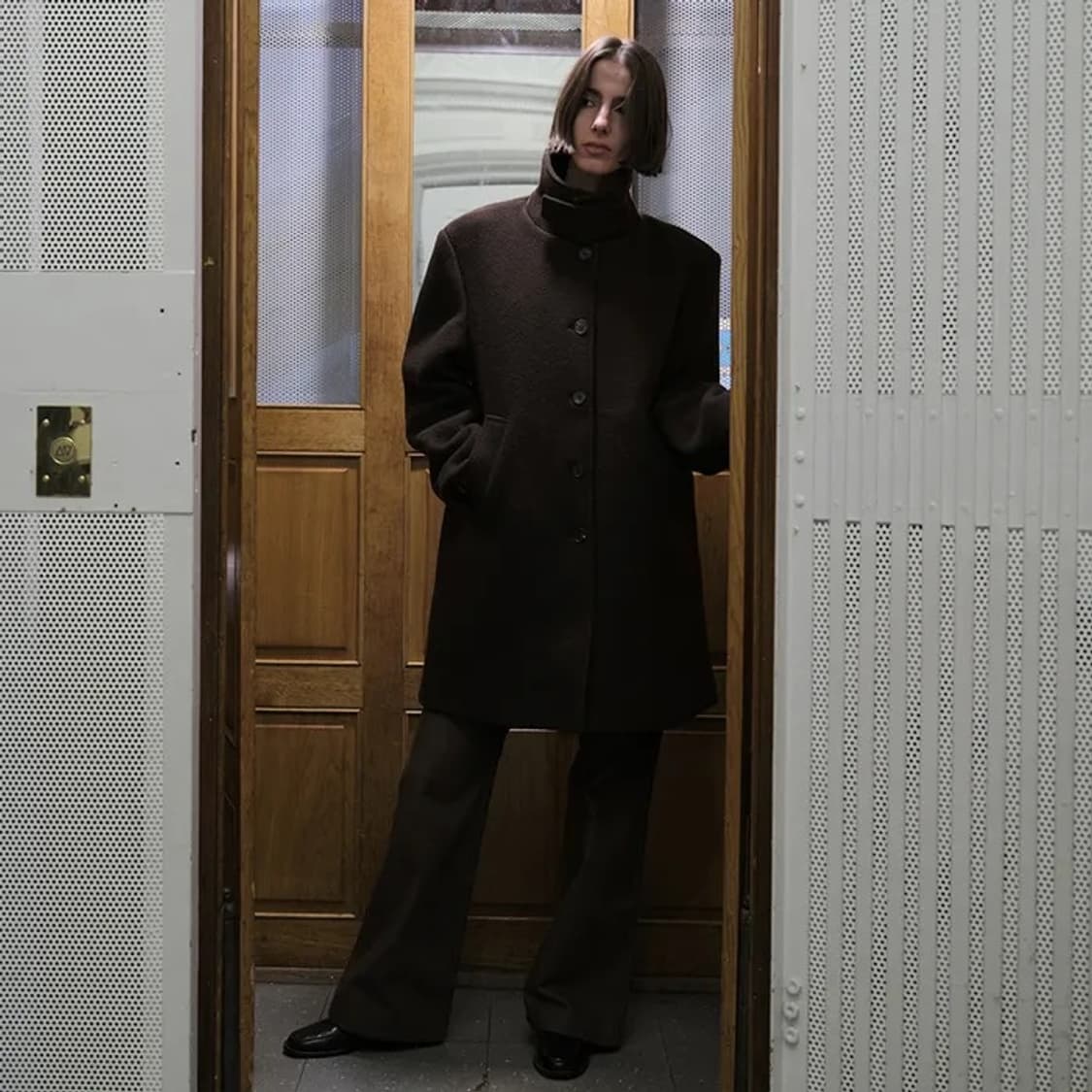 (새상품) 버뮬라 싱글 코트 하프코트 브라운 상품이미지2