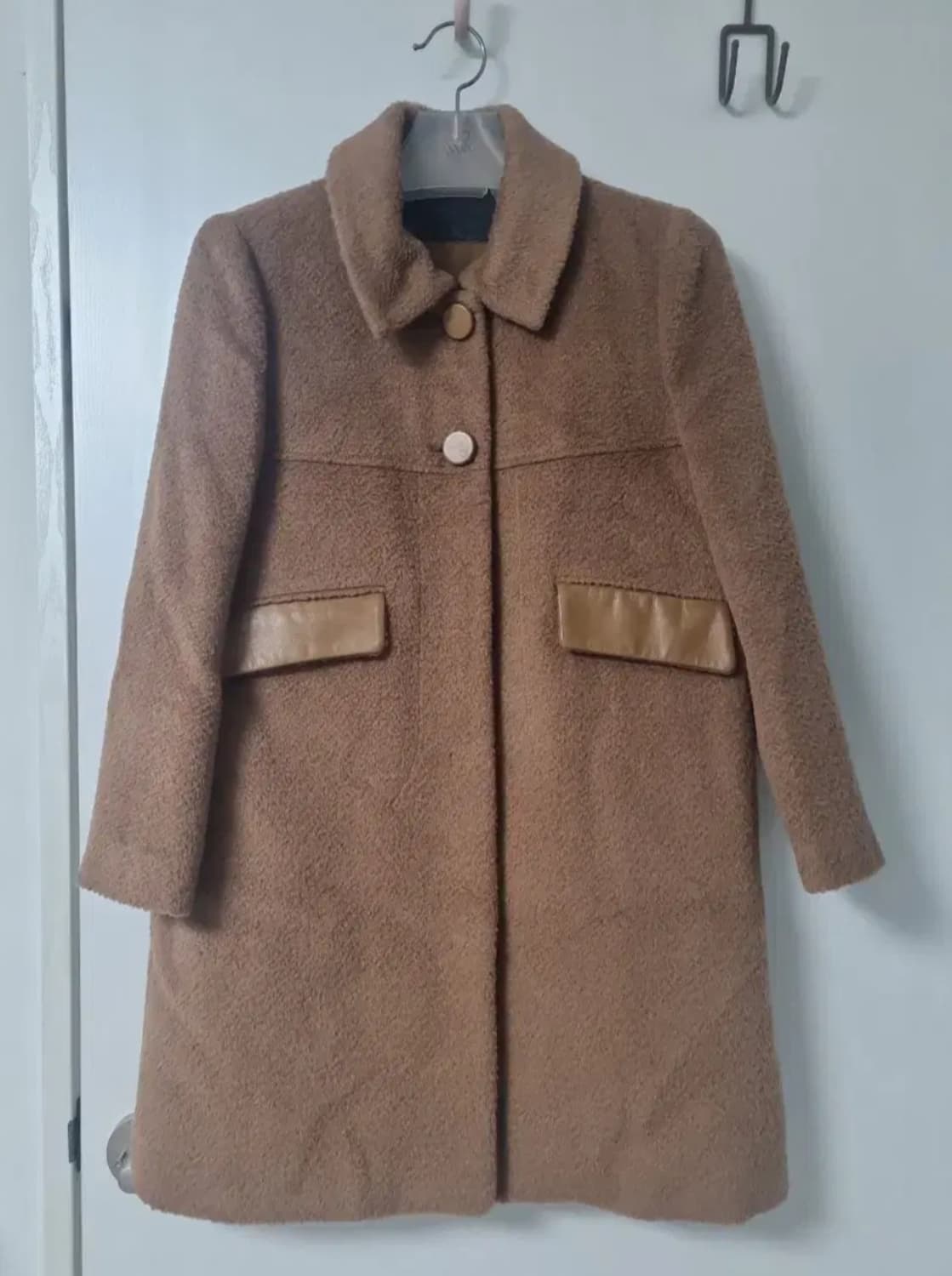 브라운 부클 알파카 울코트 상품이미지1