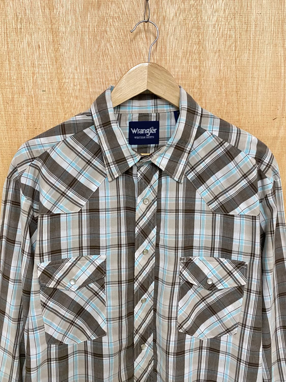 WRANGLER madras check western shirts 랭글러 상품이미지5