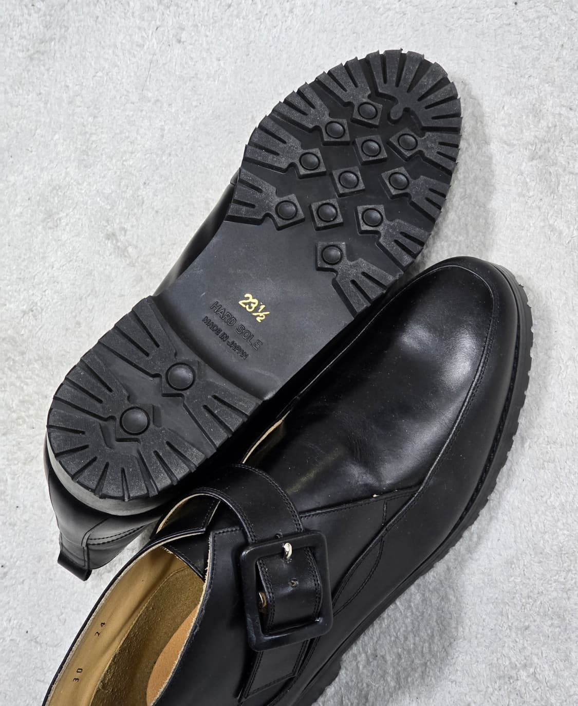 Rabokigoshi 라보키고시 블랙 가죽 버클 앵클 부츠 235 상품이미지6