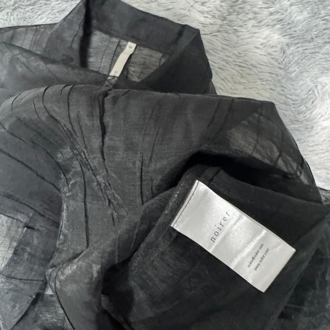 노이어 시스루 크링클 오간자 셔츠 50사이즈  상품이미지8