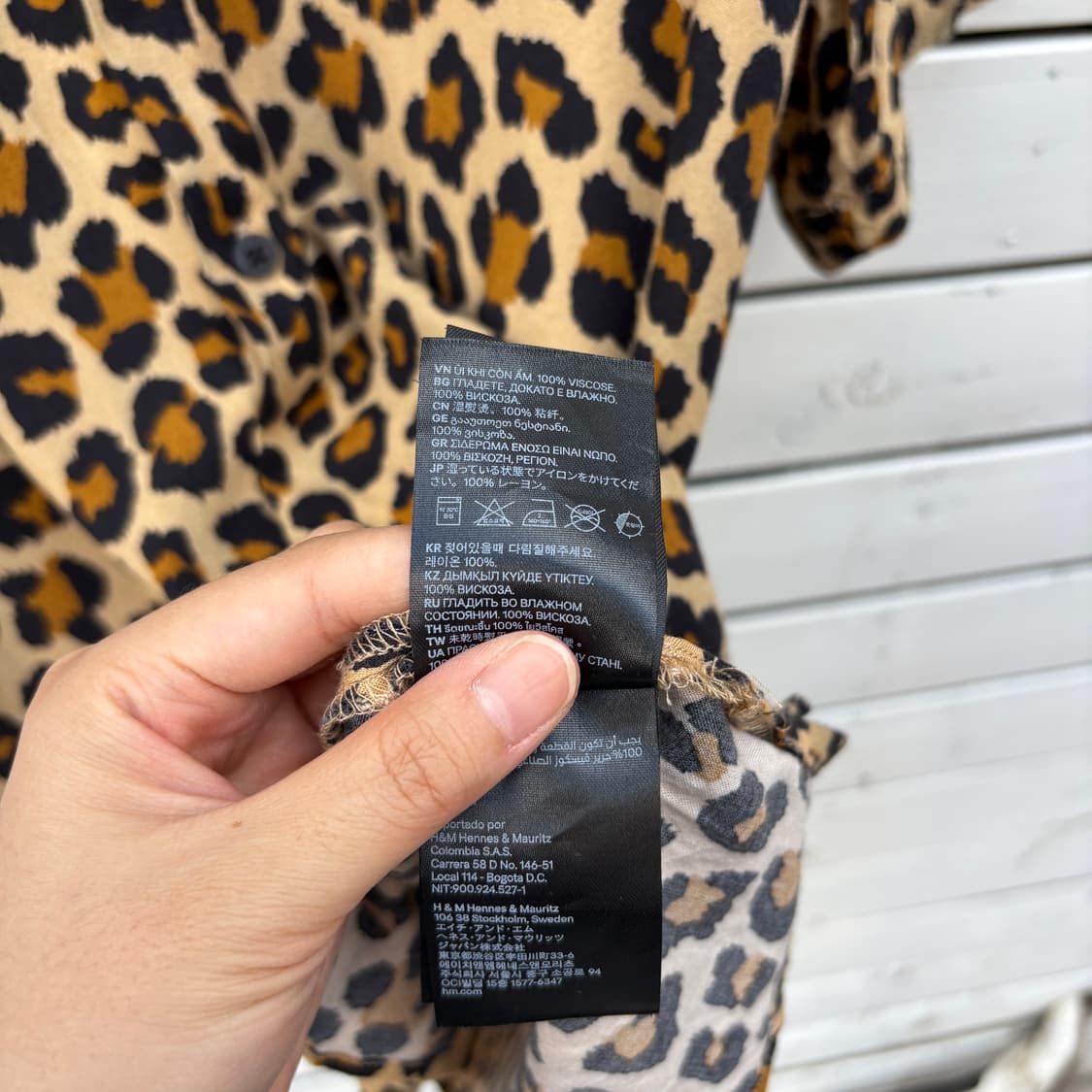H&M 에이치앤엠 레오파드 호피 반팔 셔츠 상품이미지9