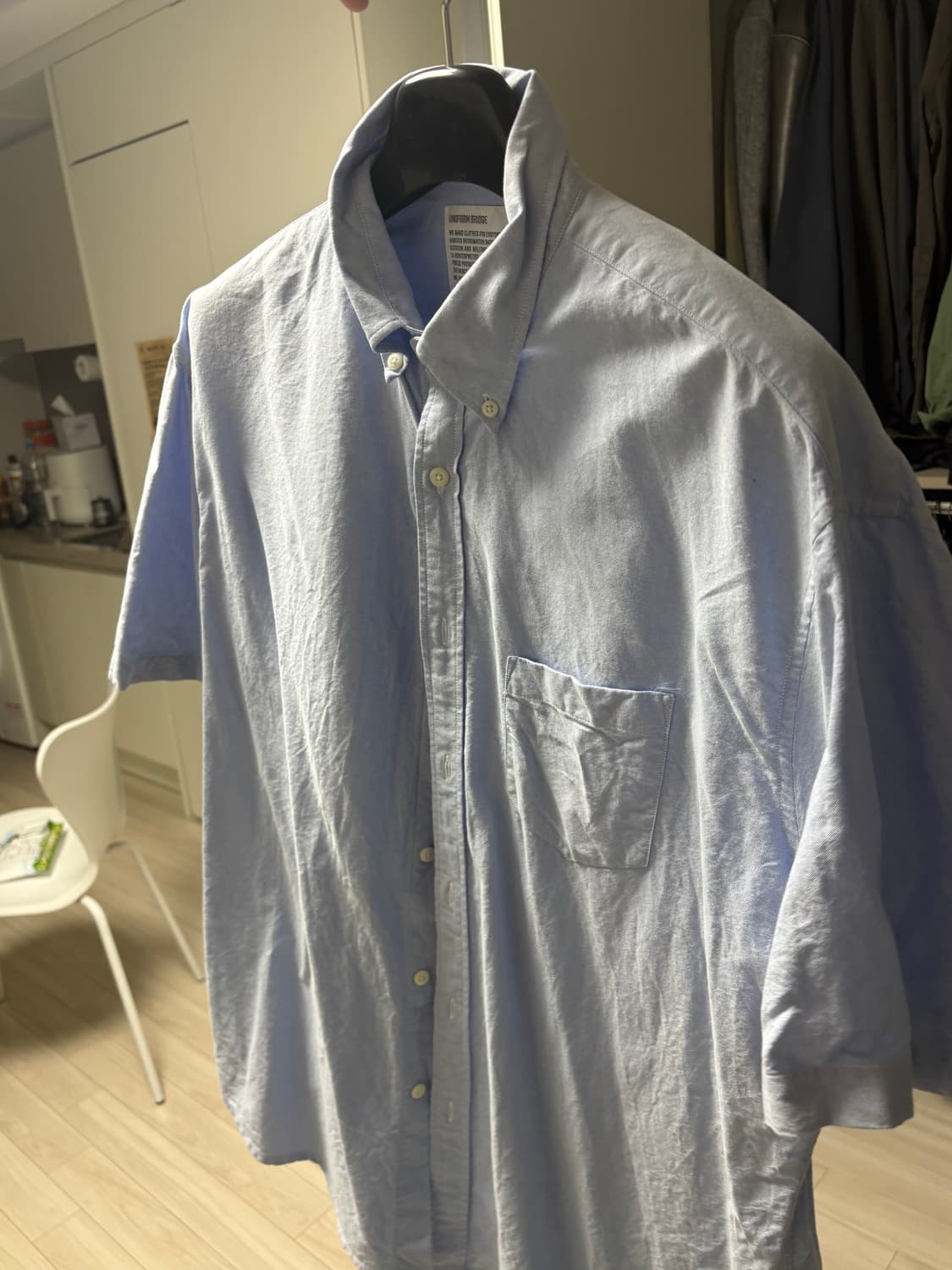 유니폼브릿지 oxford bd short shirs(블루, L사이즈) 상품이미지2