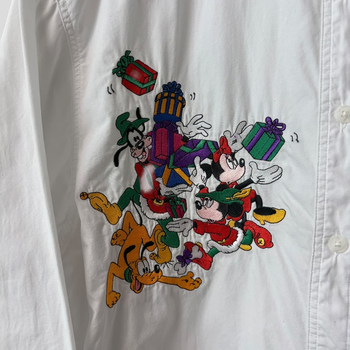 (여성M-L)빈티지 디즈니 미키와 친구들 자수 셔츠 상품이미지5