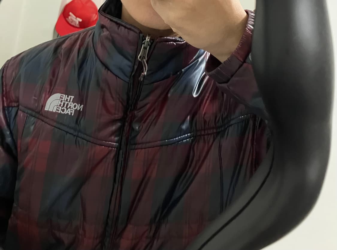 노스페이스 체크 엑셀로프트 자켓 경량패딩 상품이미지1