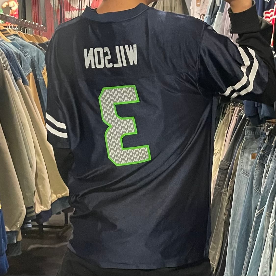 [IM] NFL SEAHAWKS No.3 WILSON 네이비 반팔져지 상품이미지7