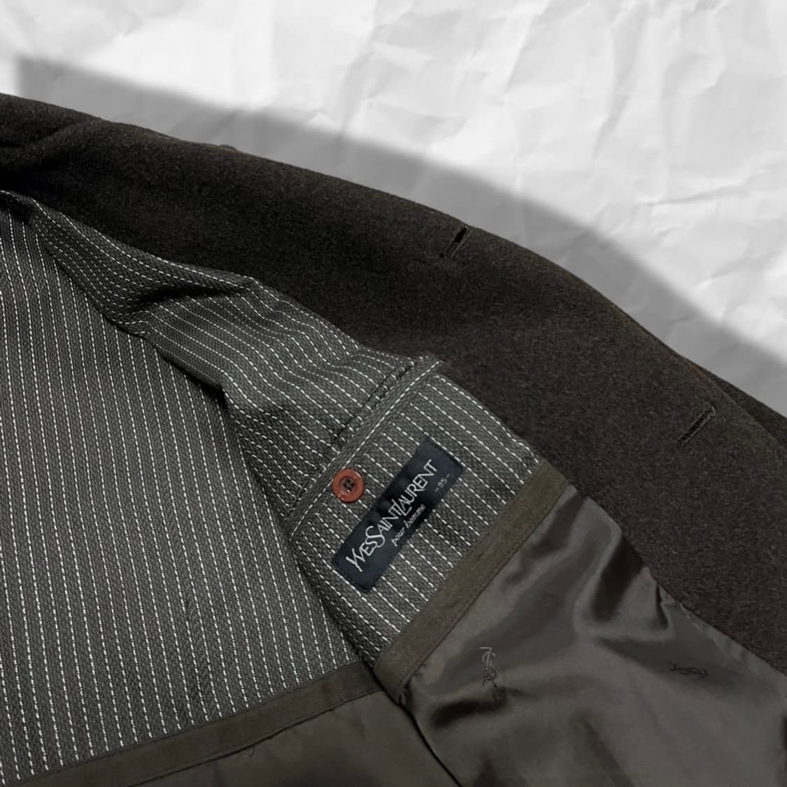 (95)입생로랑 심볼로고 울 반코트 브라운  상품이미지5