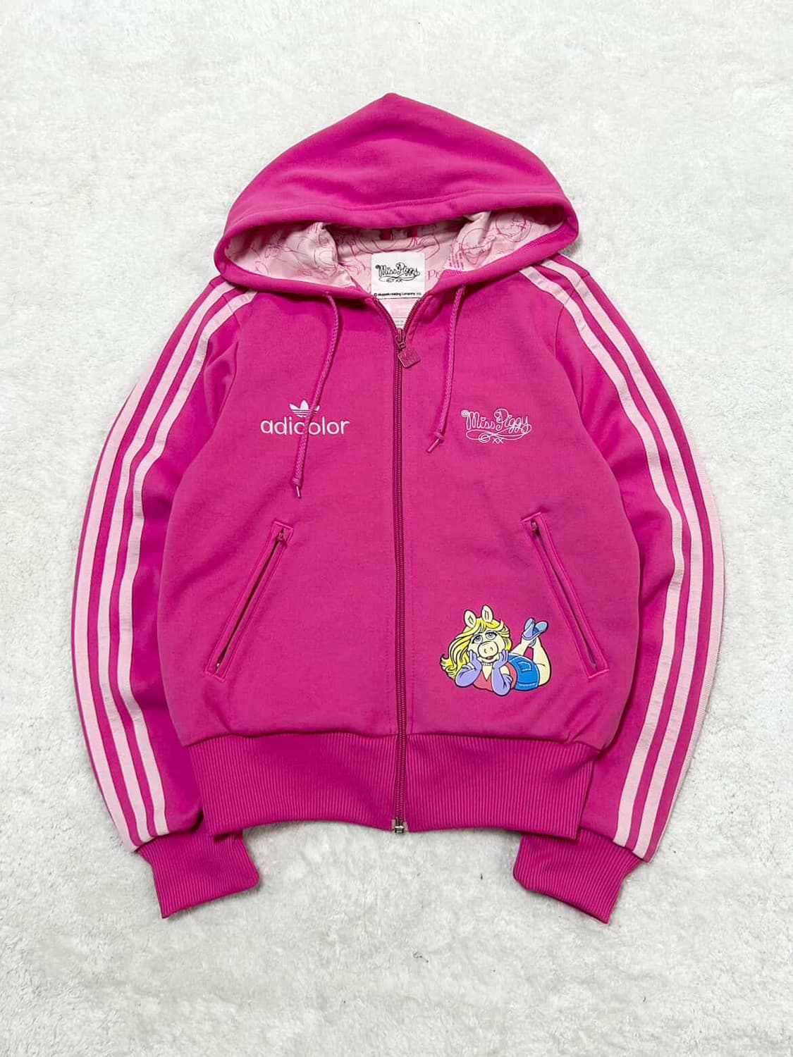 아디다스 아디컬러 미스피기 핑크 후드집업 상품이미지6