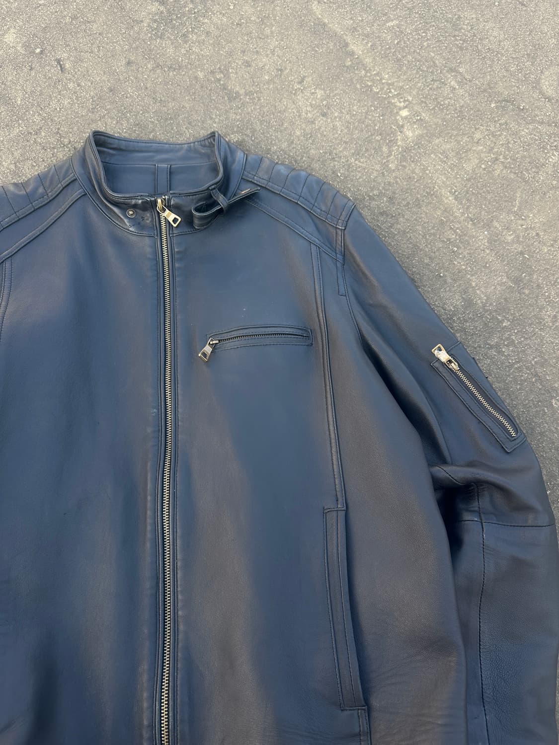 빈티지 양가죽 레더자켓 매트 블랙 상품이미지3